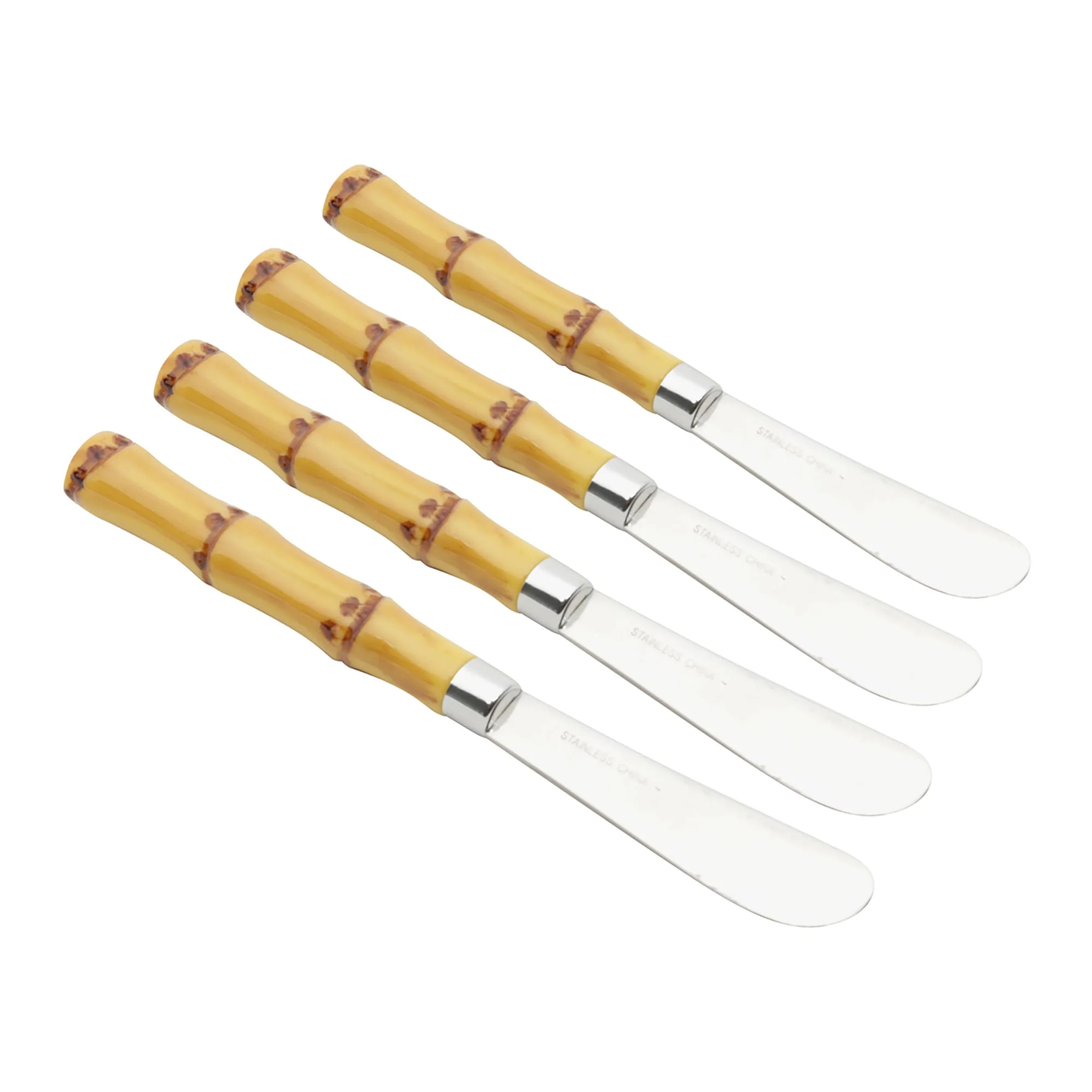Jogo 4 Espátulas Luxo Bambu em Aço Inox com Cabo de Plástico 16cm - Image 2