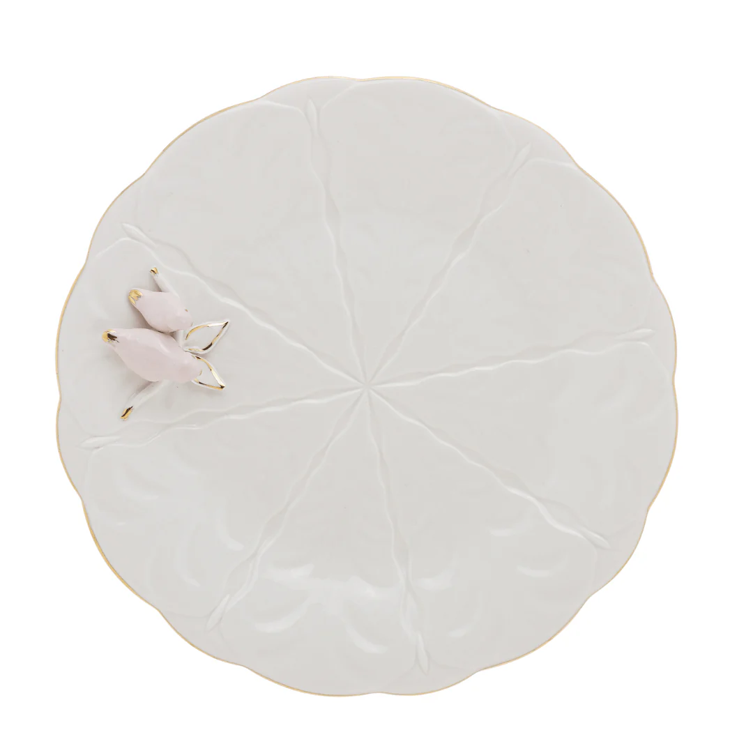 Jogo 4 Pratos para Sobremesa Bird Porcelana Branco 20cm - Image 11