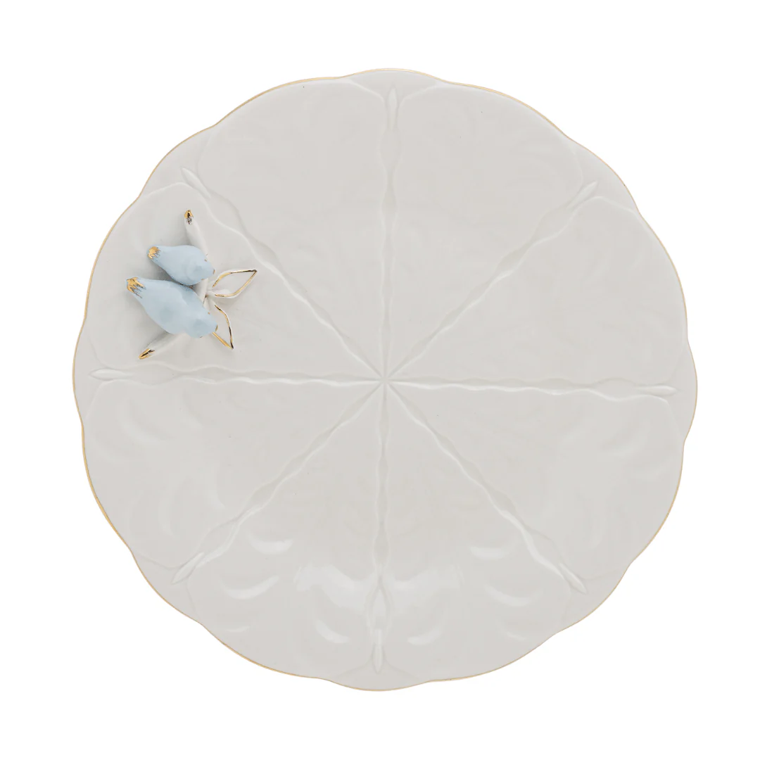 Jogo 4 Pratos para Sobremesa Bird Porcelana Branco 20cm - Image 12