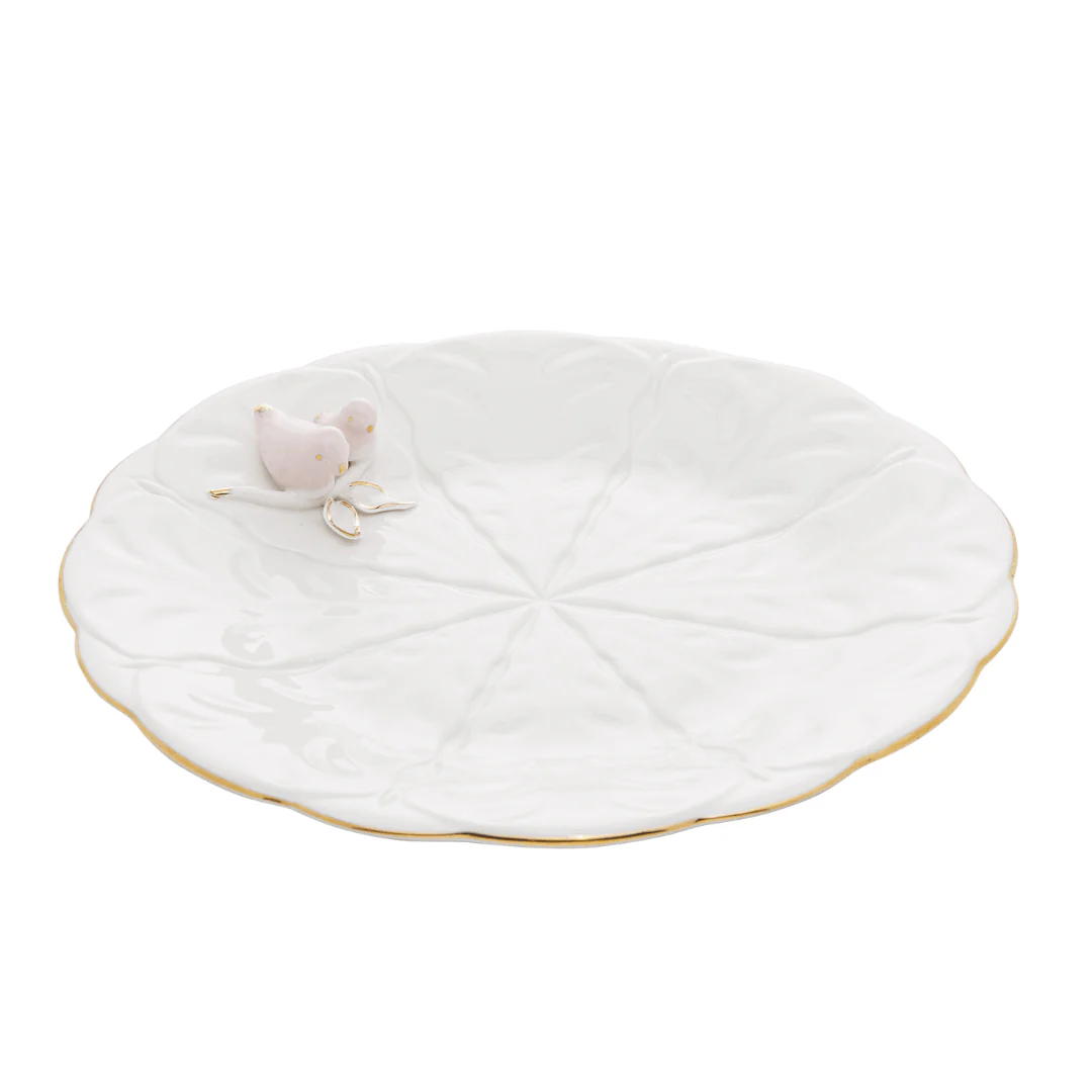 Jogo 4 Pratos para Sobremesa Bird Porcelana Branco 20cm - Image 13