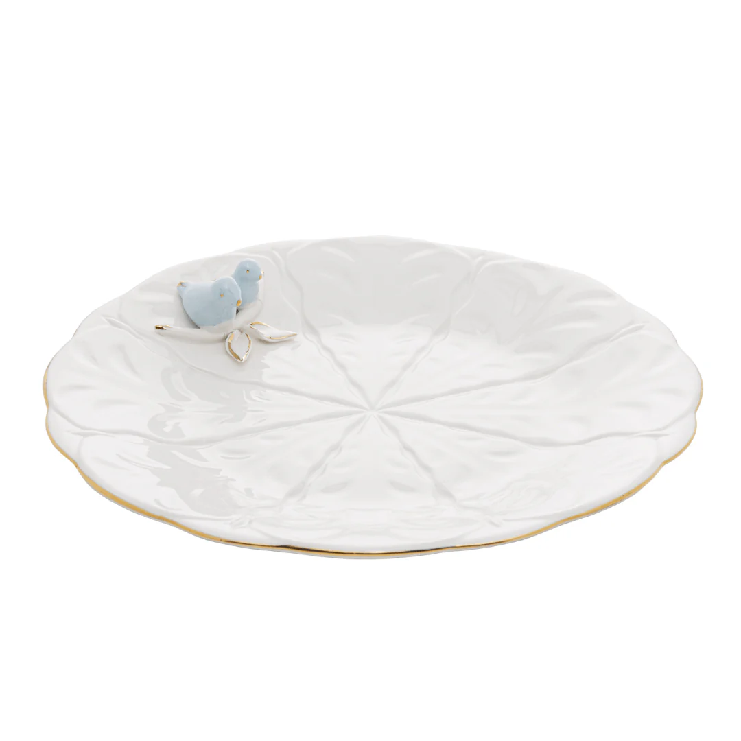 Jogo 4 Pratos para Sobremesa Bird Porcelana Branco 20cm - Image 14