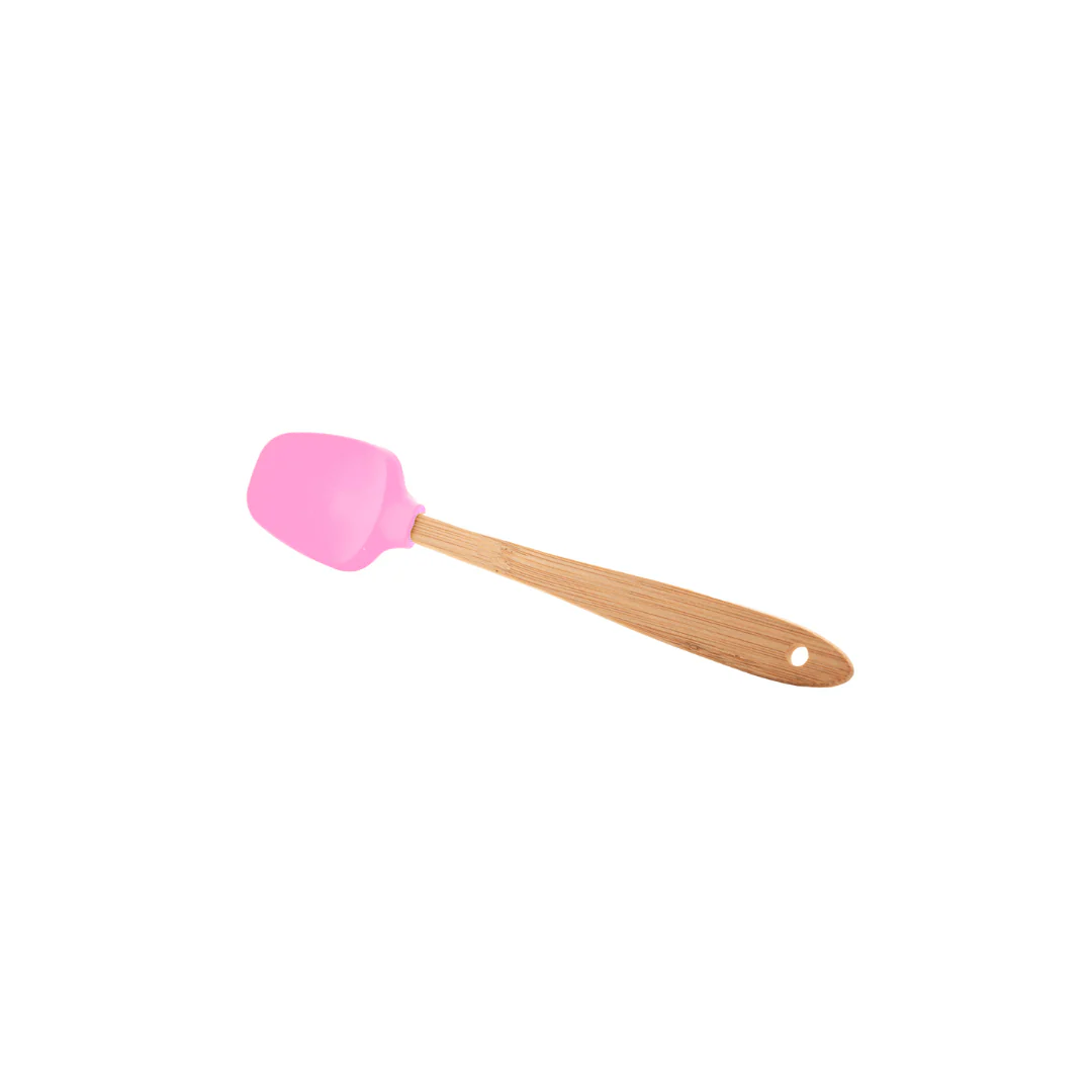 Jogo 4 Utensílios de Silicone com Cabo de Bambu Rosa - Image 3