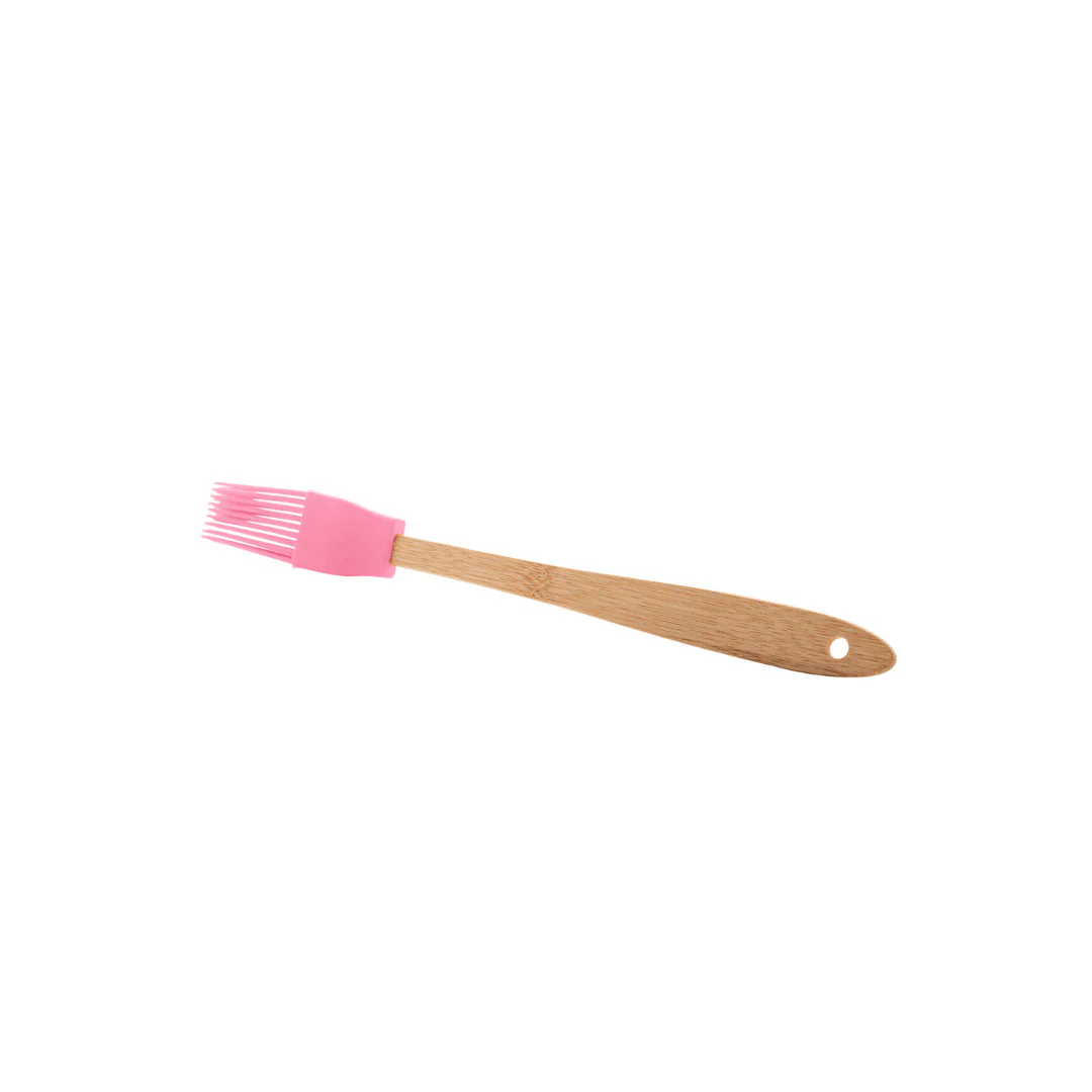 Jogo 4 Utensílios de Silicone com Cabo de Bambu Rosa - Image 4