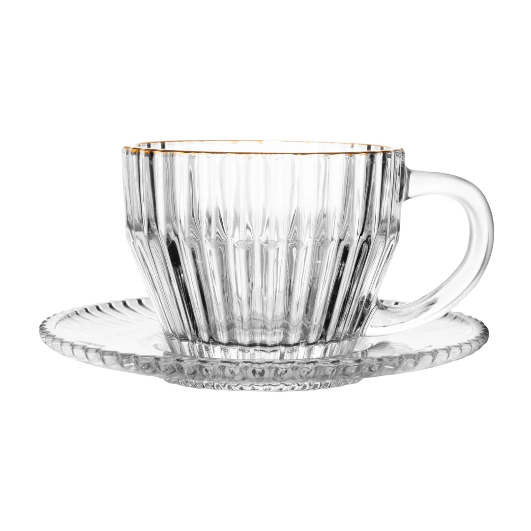 Jogo 4 Xícaras de Café em Cristal Imperatriz Fio de Ouro 110ml - Image 4