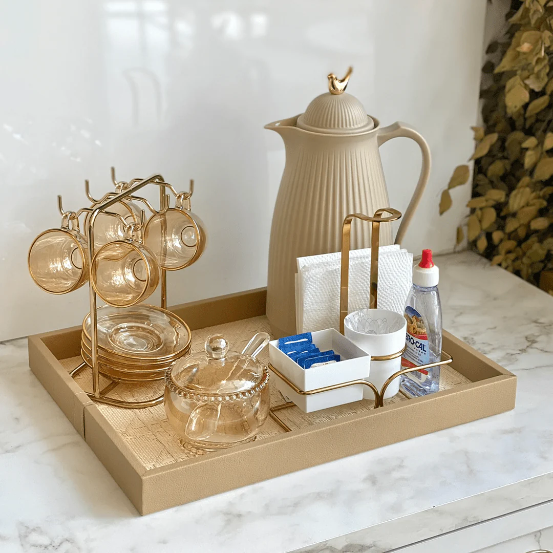 Jogo 4 Xícaras para Café Menfis Cristal Âmbar com Borda Dourada 85ml - Image 4