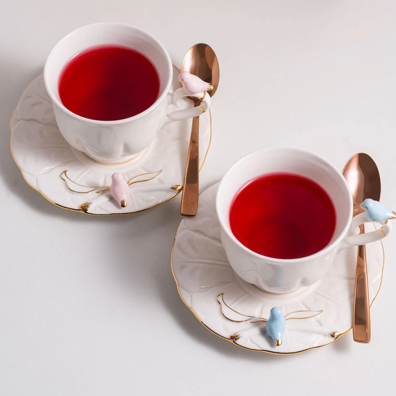 Jogo 4 Xicaras para Chá em Porcelana Birds Branca 200ml - Image 13