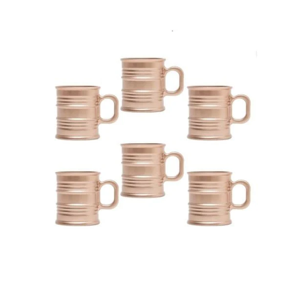 Jogo 6 Canecas de Vidro Borossilicato Vintage Rose Gold 245ml