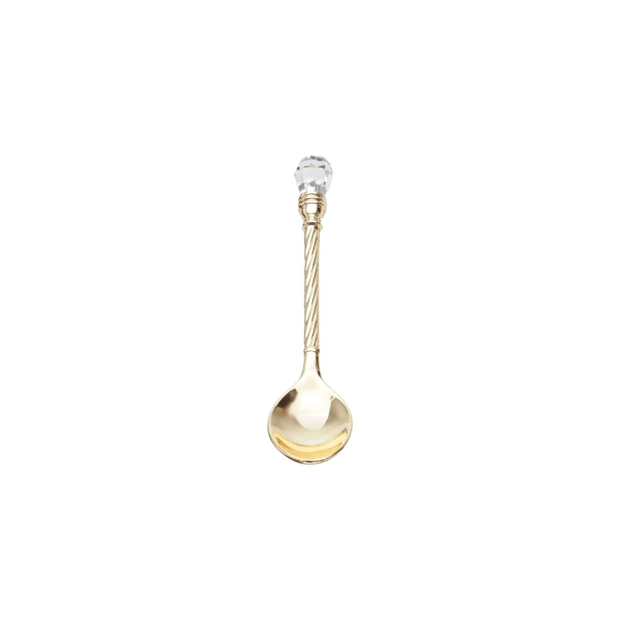 Jogo 6 Colheres de Café Zamac Crystal Dourada 11cm - Image 5