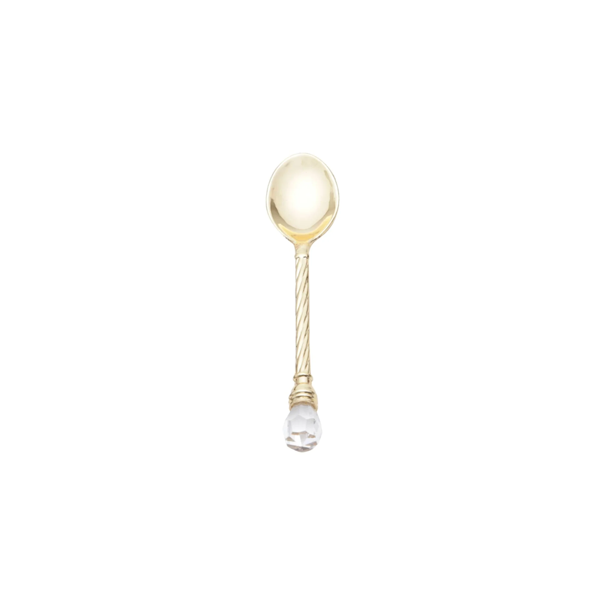 Jogo 6 Colheres de Café Zamac Crystal Dourada 11cm - Image 7