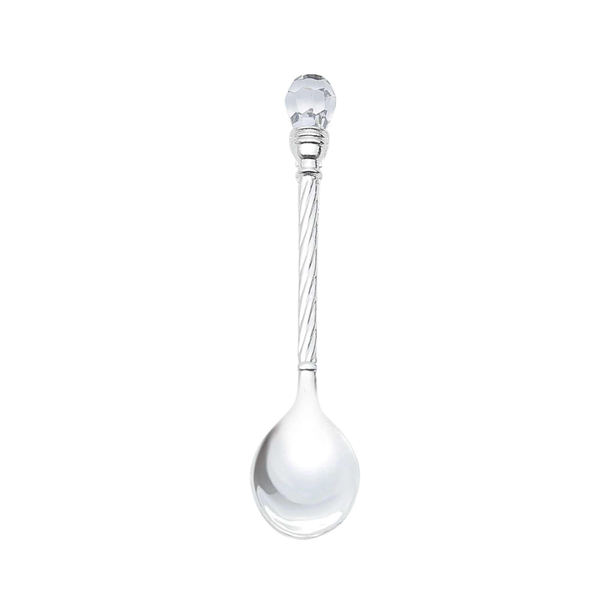 Jogo 6 Colheres de Café Zamac Crystal Niquelado 11cm - Image 3
