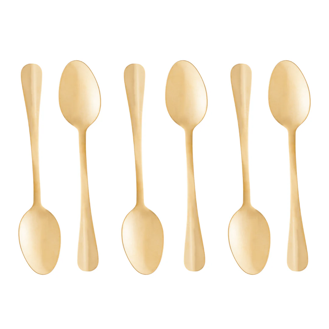 Jogo 6 Colheres de Chá Positano Dourado 13cm - Image 3