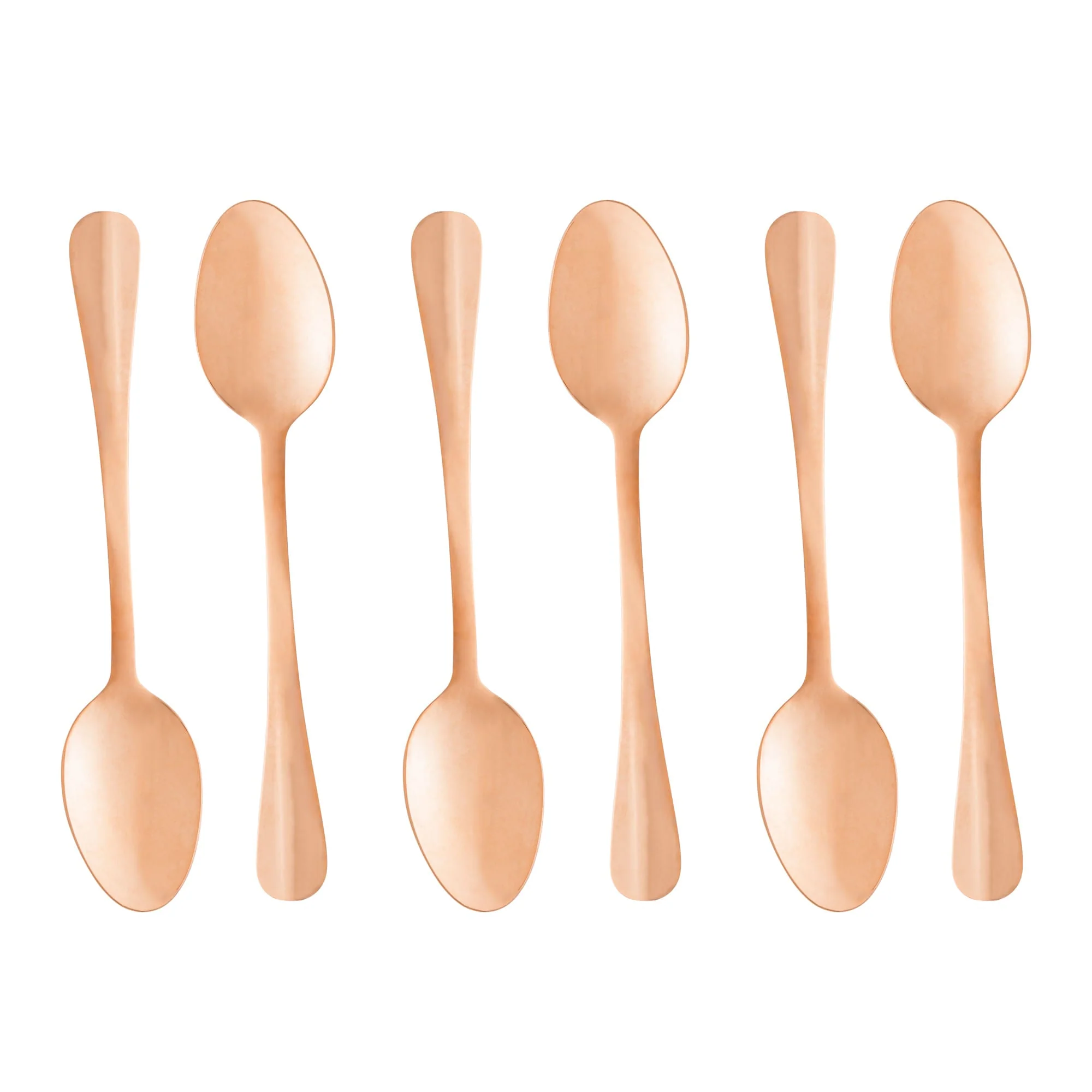 Jogo 6 Colheres para Café de Aço Inox Positano Rose Gold - 12 cm