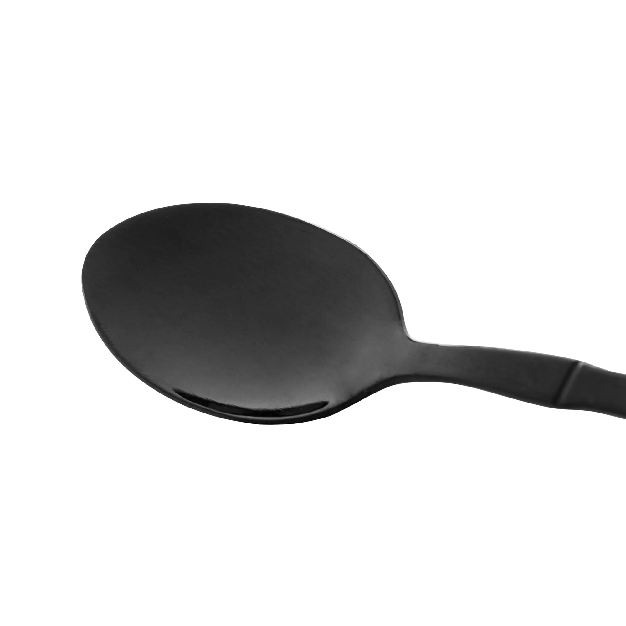 Jogo 6 Colheres para Sobremesa Estilo Bambu Aço Inox Elegant Preto Ônix 15,2 cm - Image 4