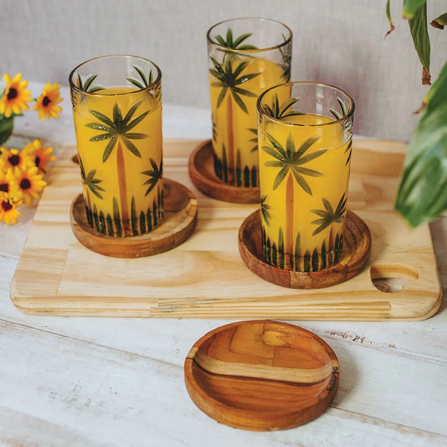 Jogo 6 Copos Altos em Cristal Palm Tree 360ml - Image 2