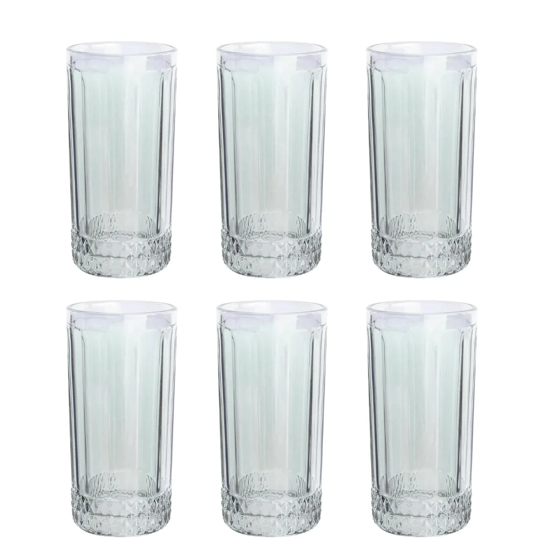 Jogo 6 Copos Altos em Vidro Splendor Furta-Cor 360ml
