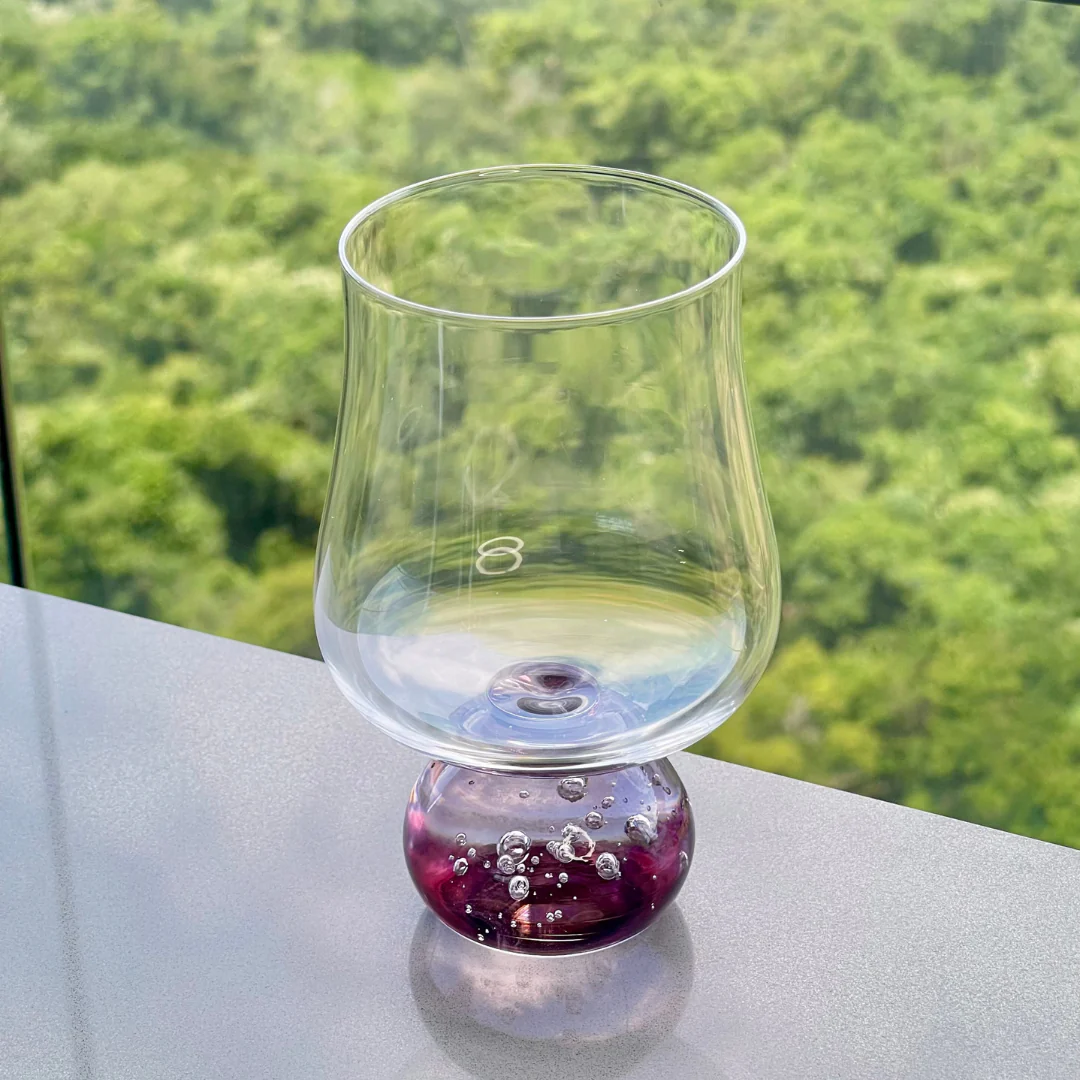 Jogo 6 Taças Base Esfera Rosa e Transparente 440ml - Image 4