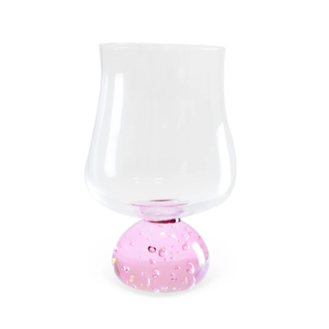 Jogo 6 Taças Base Esfera Rosa e Transparente 440ml - Image 6