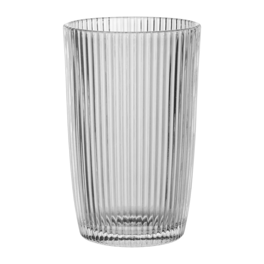 Jogo 6 Copos de Vidro Alto Long Drink Graffiato Transparente 370ml - Image 2