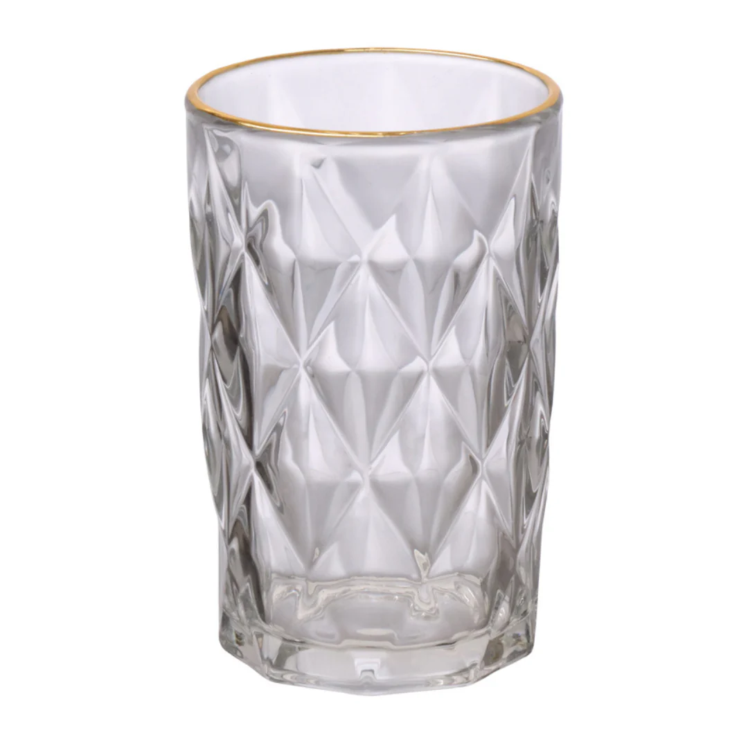 Jogo 6 Copos Diamond Long Drink Fio de Ouro 340ml - Image 3