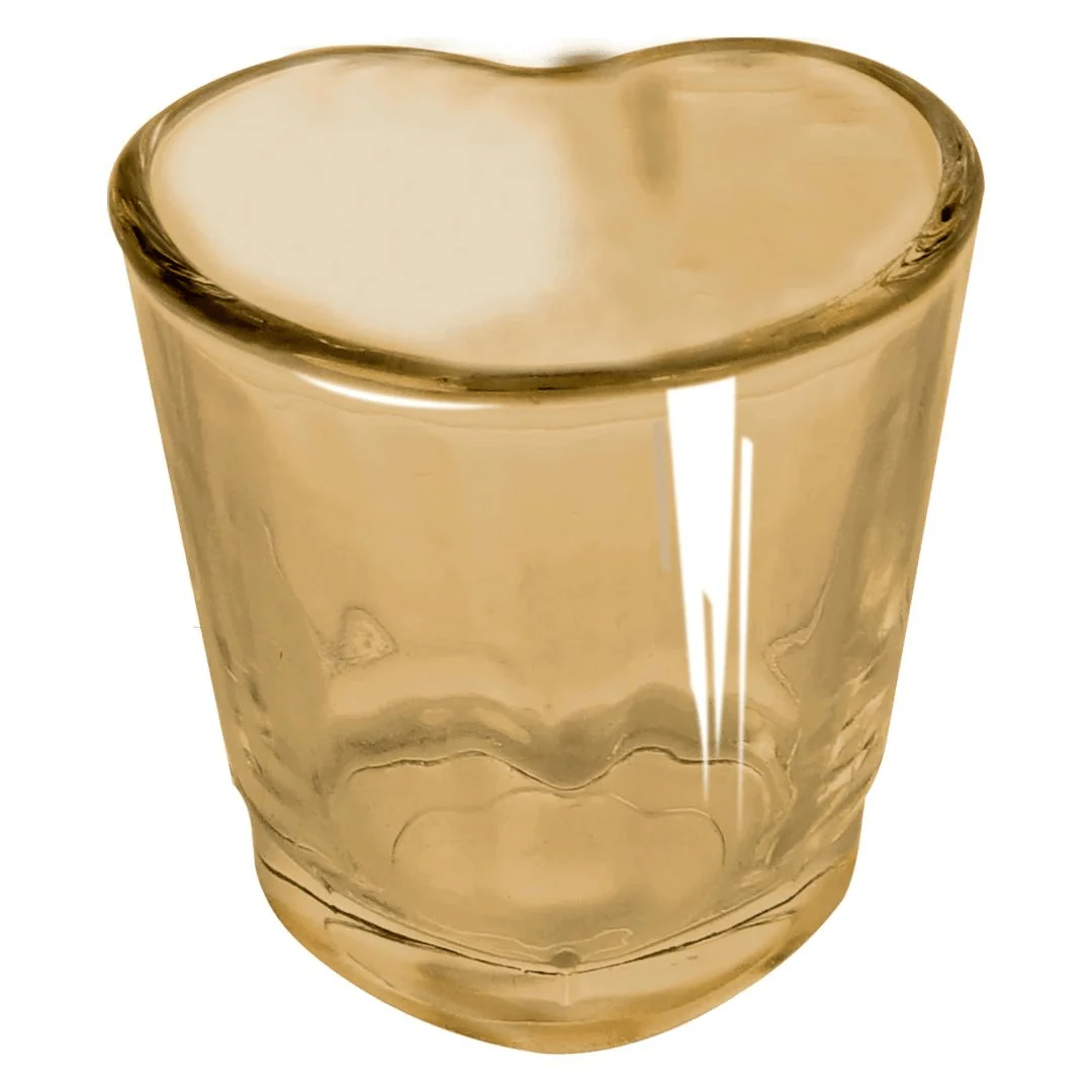 Jogo 6 Copos para Shot Licor de Vidro Coração Âmbar 45ml - Image 2