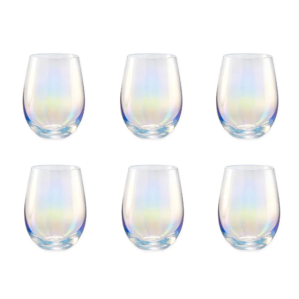 Jogo 6 Copos Rainbow Vidro Long Drink Furta Cor - 580 ml