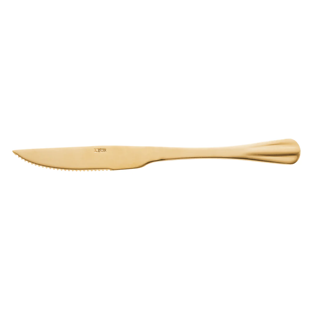 Jogo 6 Facas Churrasco Positano Dourado 23cm - Image 6