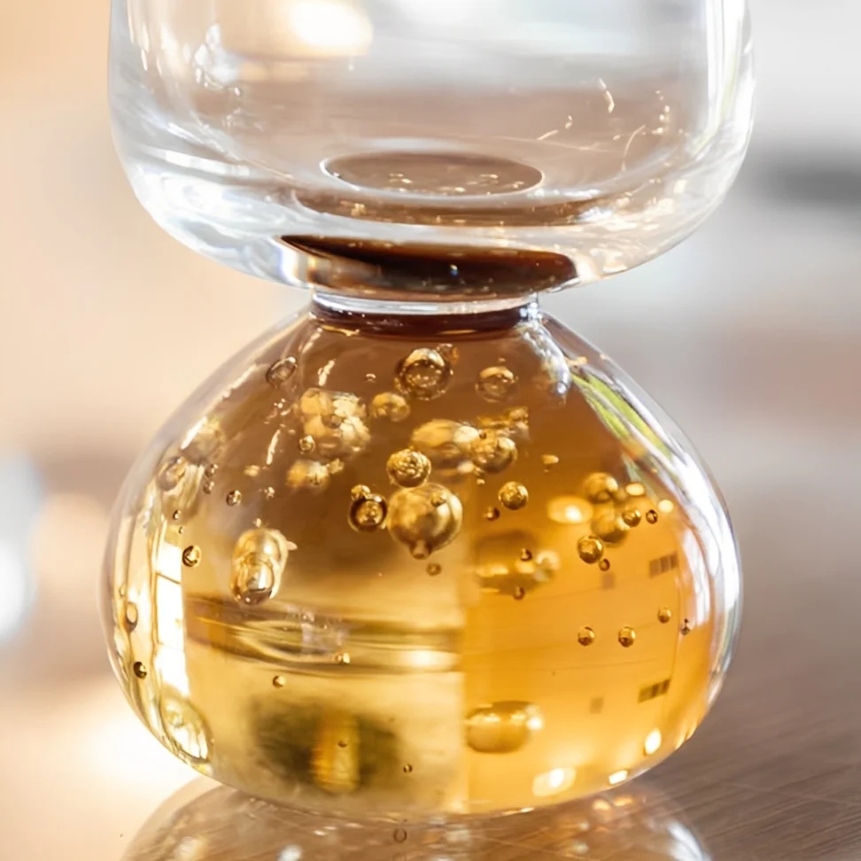 Jogo 6 Taças Champanhe Base Esfera Âmbar e Transparente 240ml - Image 4
