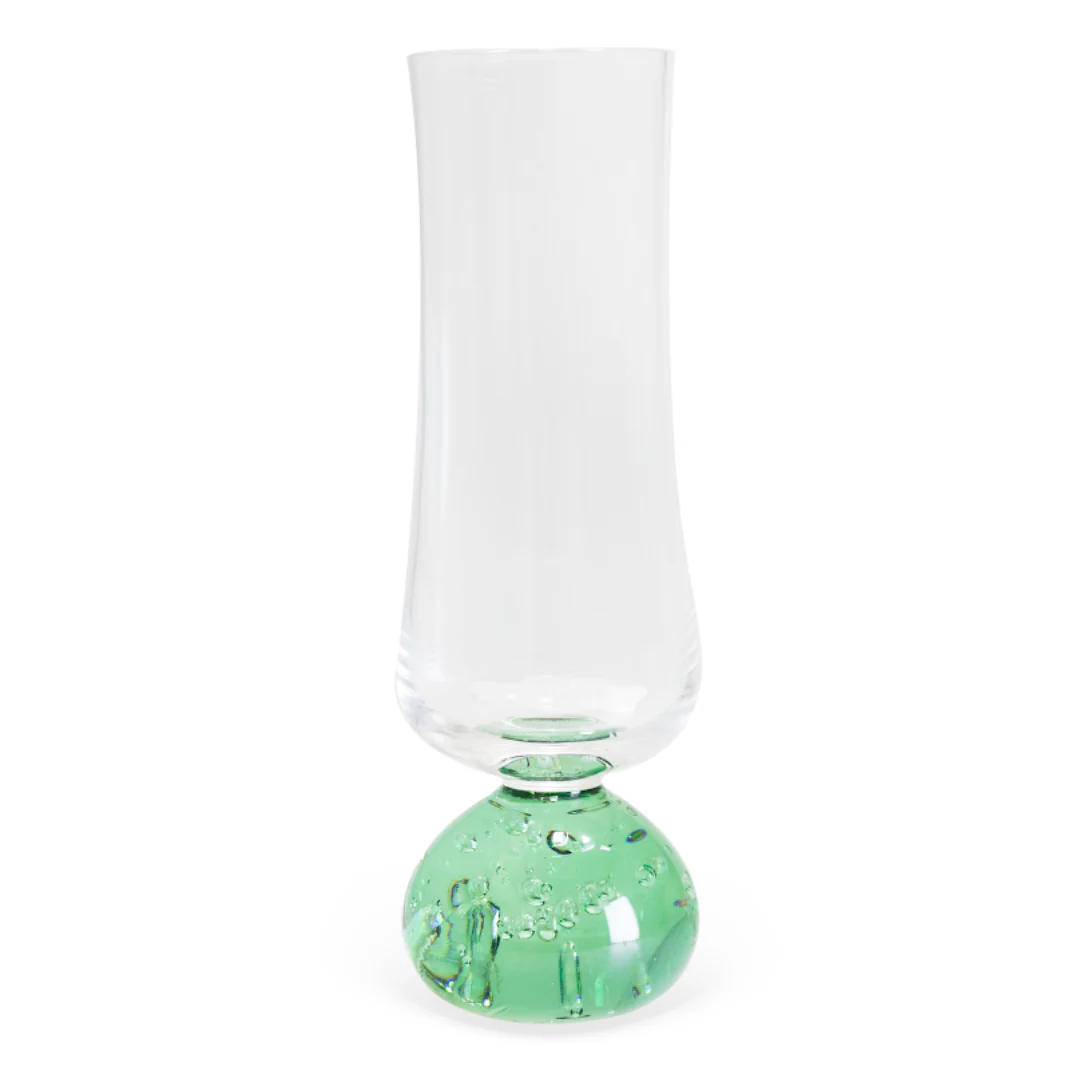 Jogo 6 Taças Champanhe Base Esfera Verde e Transparente 240ml - Image 4