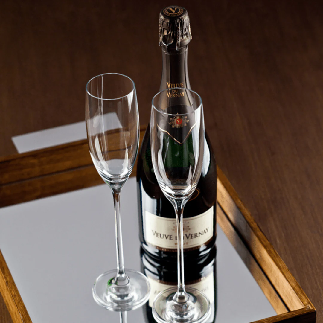Jogo 6 Taças de Cristal Ecológica para Champagne Espumante Transparente 220ml - Image 2