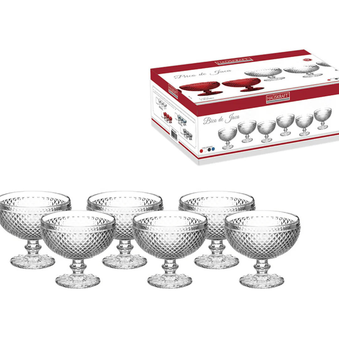 Jogo 6 Taças para Sobremesa Bico de Jaca de Vidro 390ml - Image 3