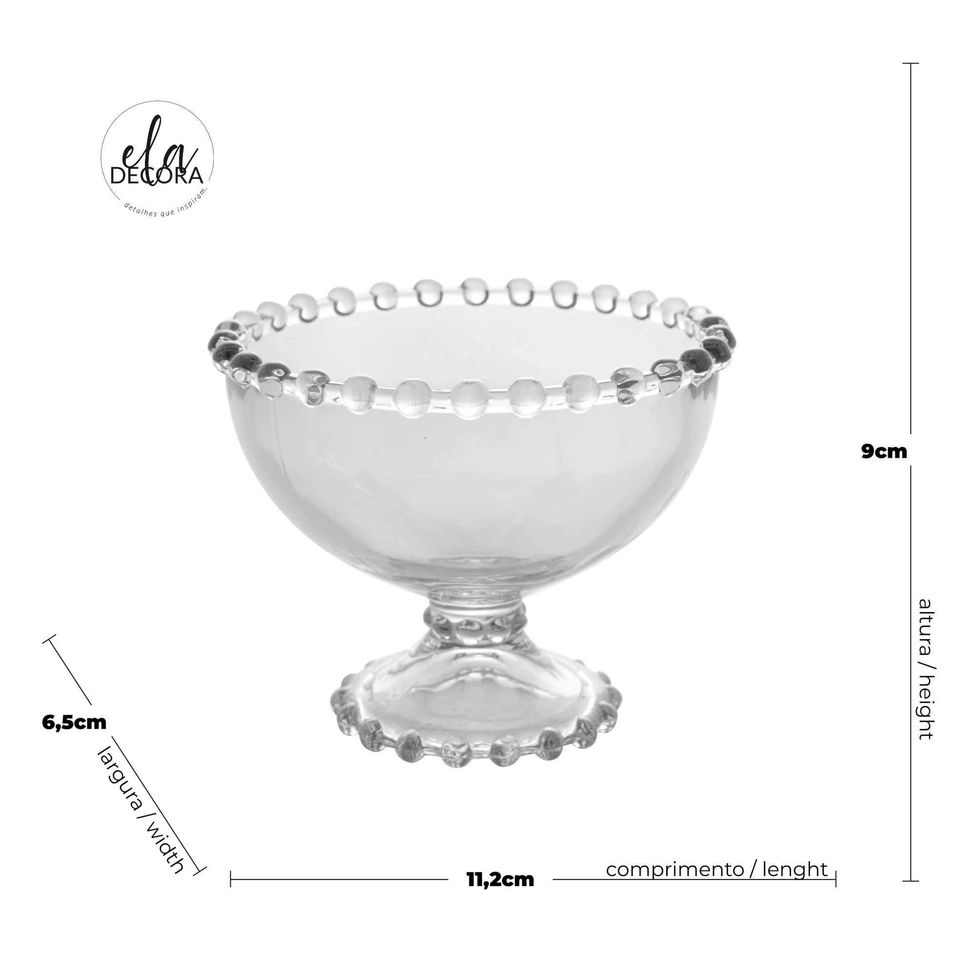 Jogo 6 Taças Para Sobremesa Cristal de Chumbo Pearl 11cm - Image 6