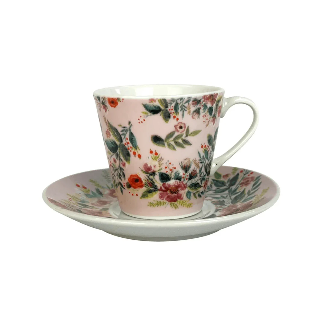 Jogo 6 Xicaras Bib Mood Coffe para Café com Pires Porcelana 90ml - Image 2
