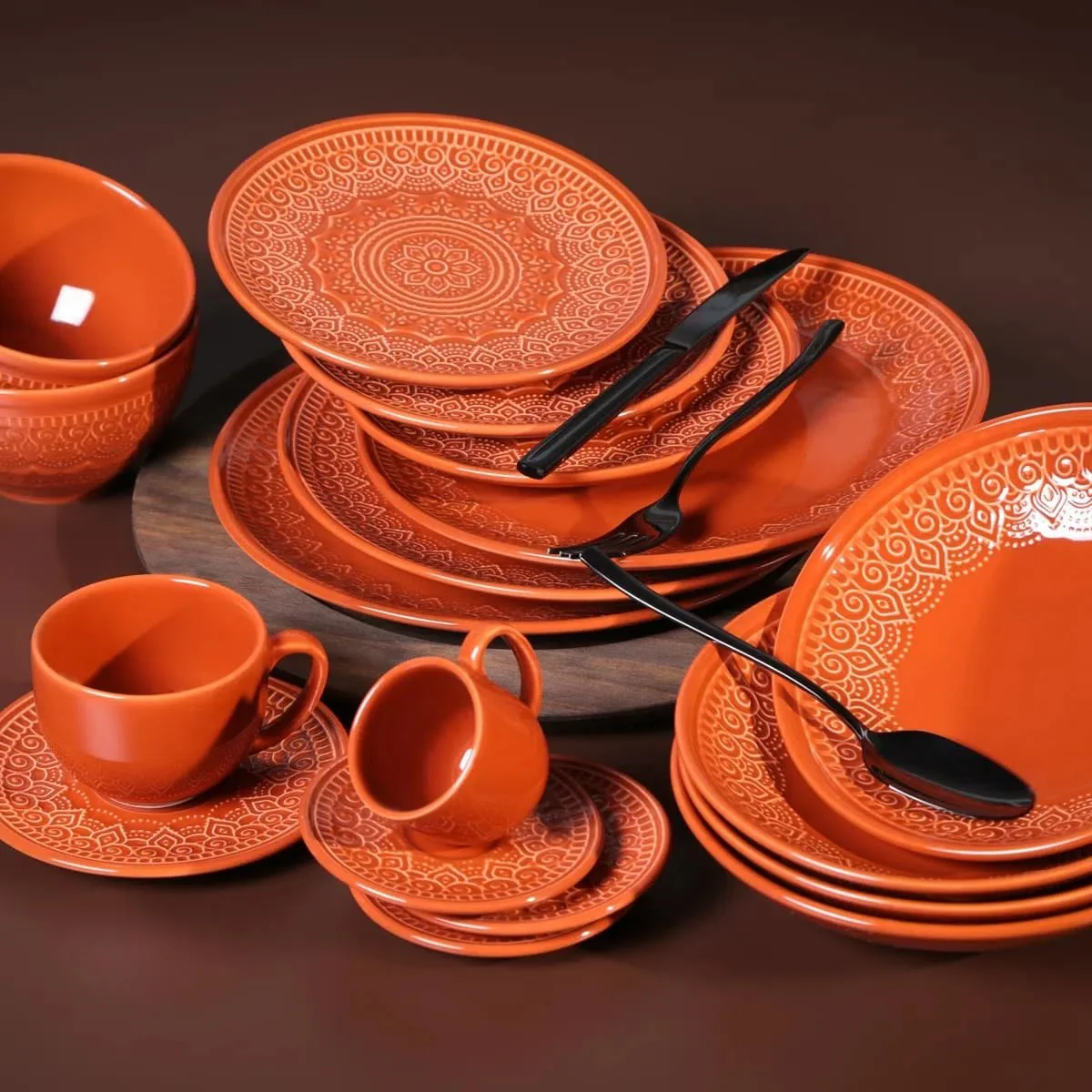 Jogo 6 Xícaras de Café com Pires Agra Cantaloupe Laranja 112ml - Image 3