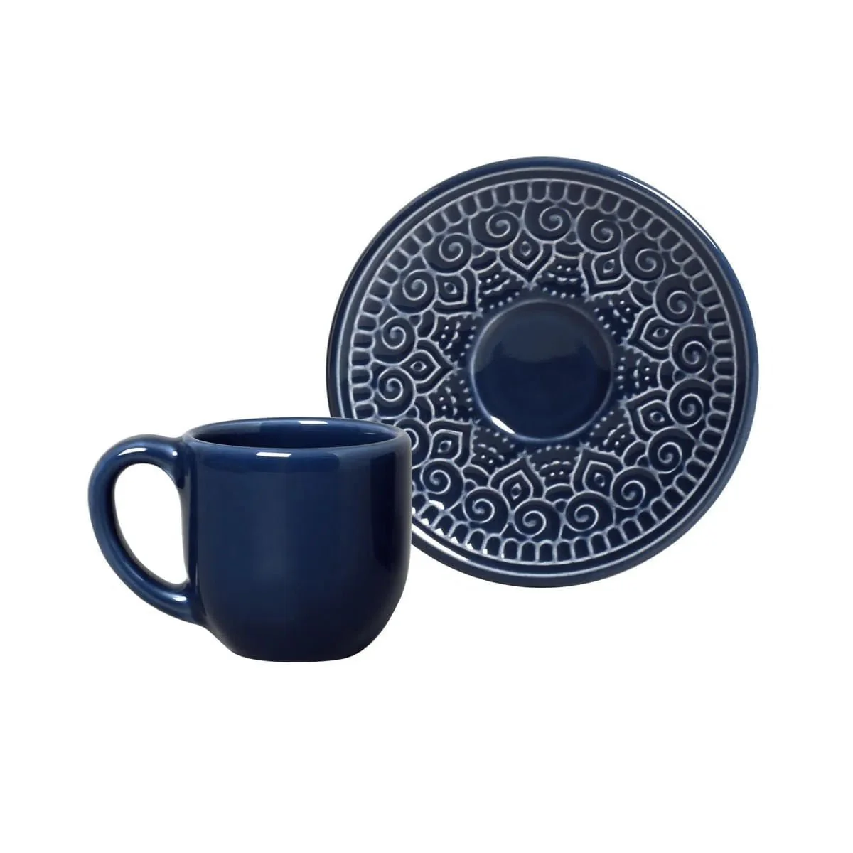 Jogo 6 Xícaras de Café com Pires Agra Deep Blue Azul 112ml - Image 6