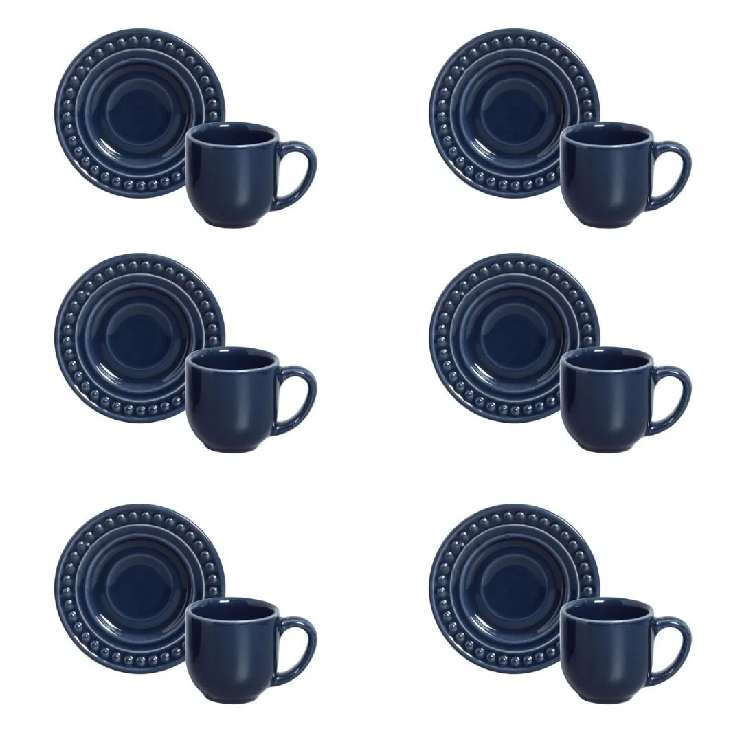 Jogo 6 Xícaras de Café com Píres Atenas Deep Blue 72ml - Image 3