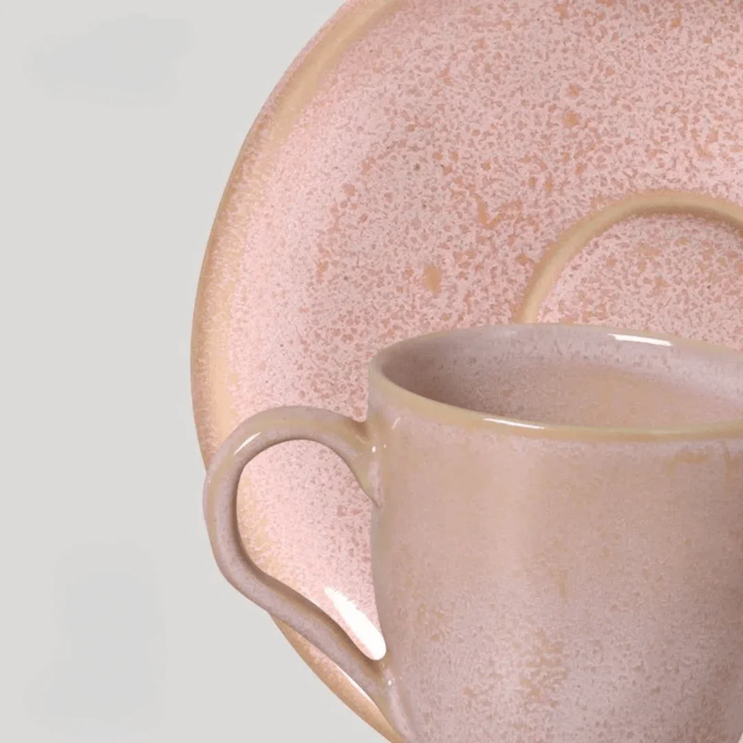 Jogo 6 Xícaras de Café com Pires Bio Litchi Rosa 120ml - Image 3