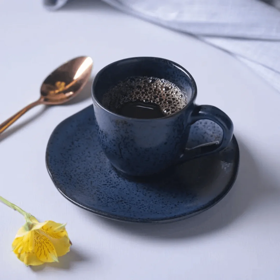 Jogo 6 Xícaras de Café com Pires Bio Night Blue 120ml