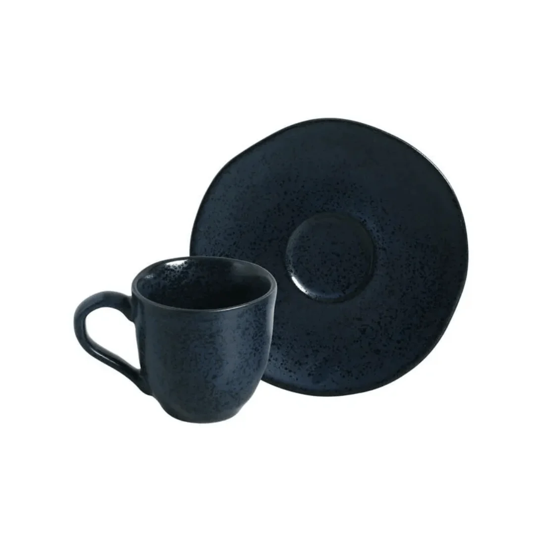Jogo 6 Xícaras de Café com Pires Bio Night Blue 120ml - Image 5