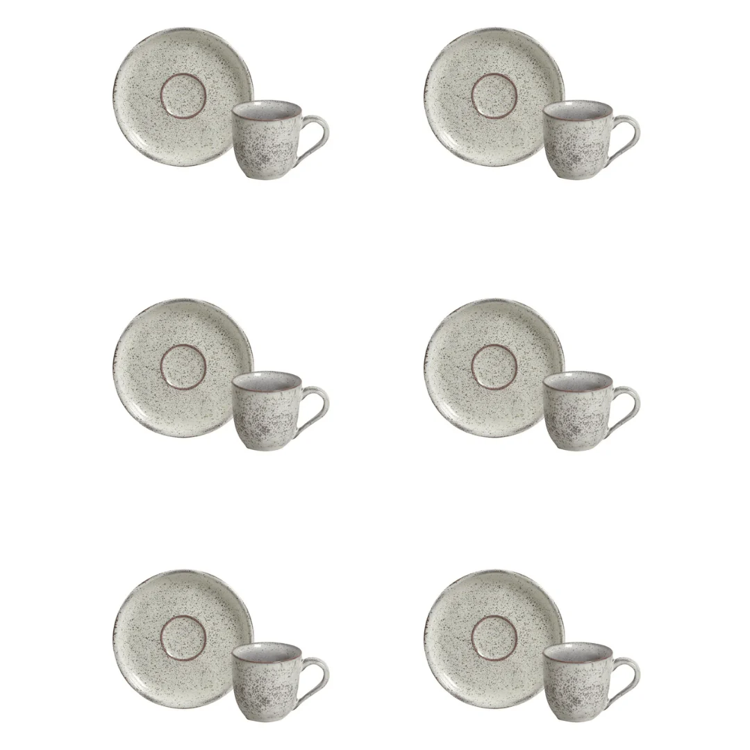 Jogo 6 Xicaras de Café com Pires Bio Pistache 120ml - Image 7