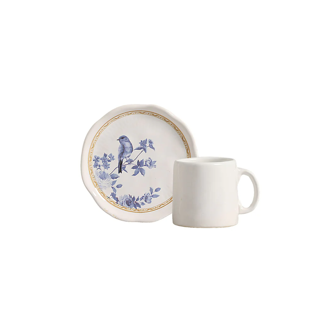 Jogo 6 Xicaras de Café com Pires Iris Azul 100ml - Image 3