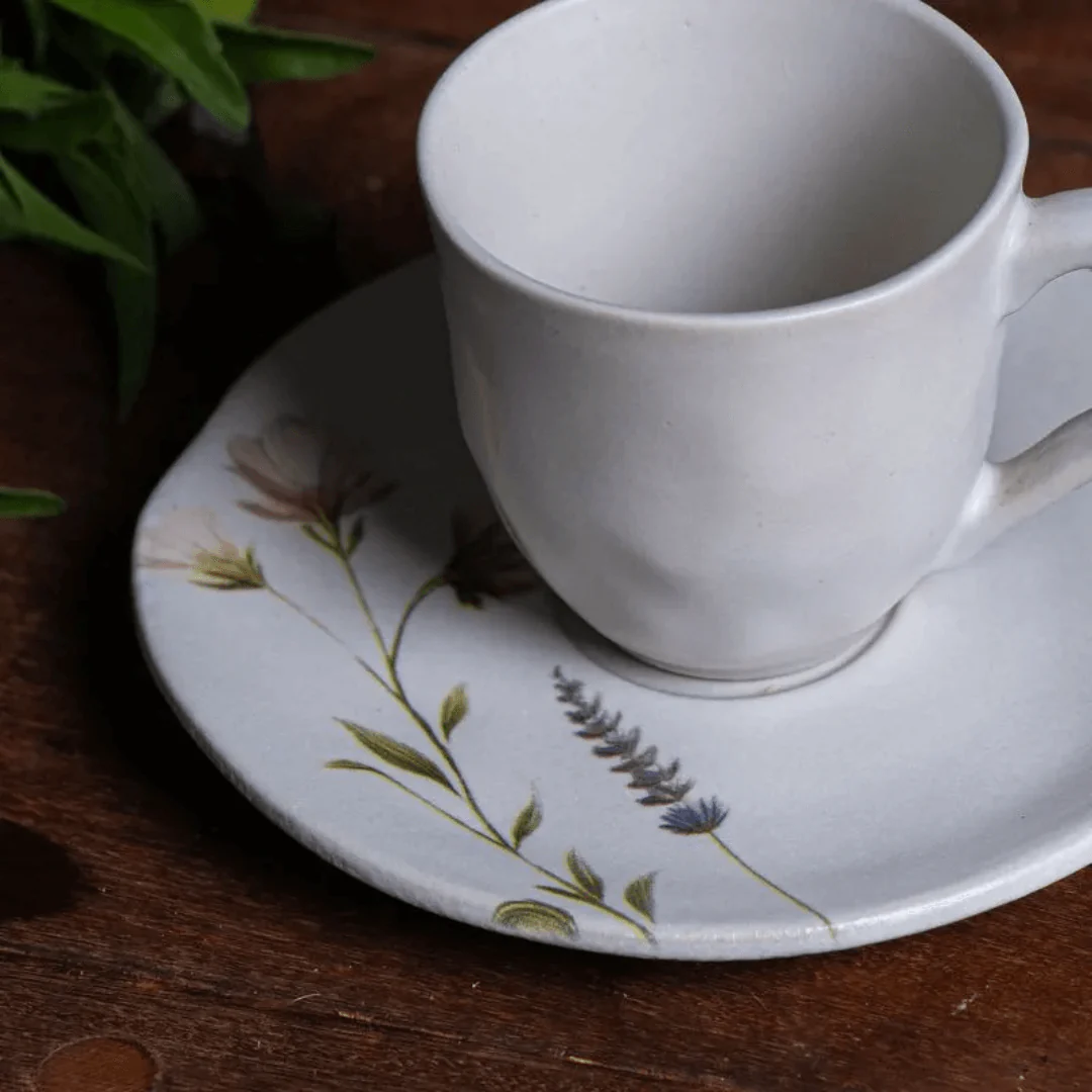 Jogo 6 Xícaras de Café com Pires Lavanda 120ml - Image 3