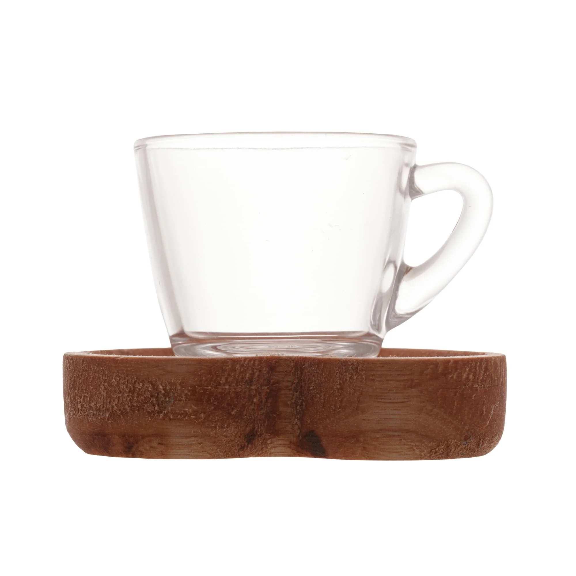 Jogo 6 Xícaras de Café Com Pires Madeira Coração Liptus 75ml - Image 4