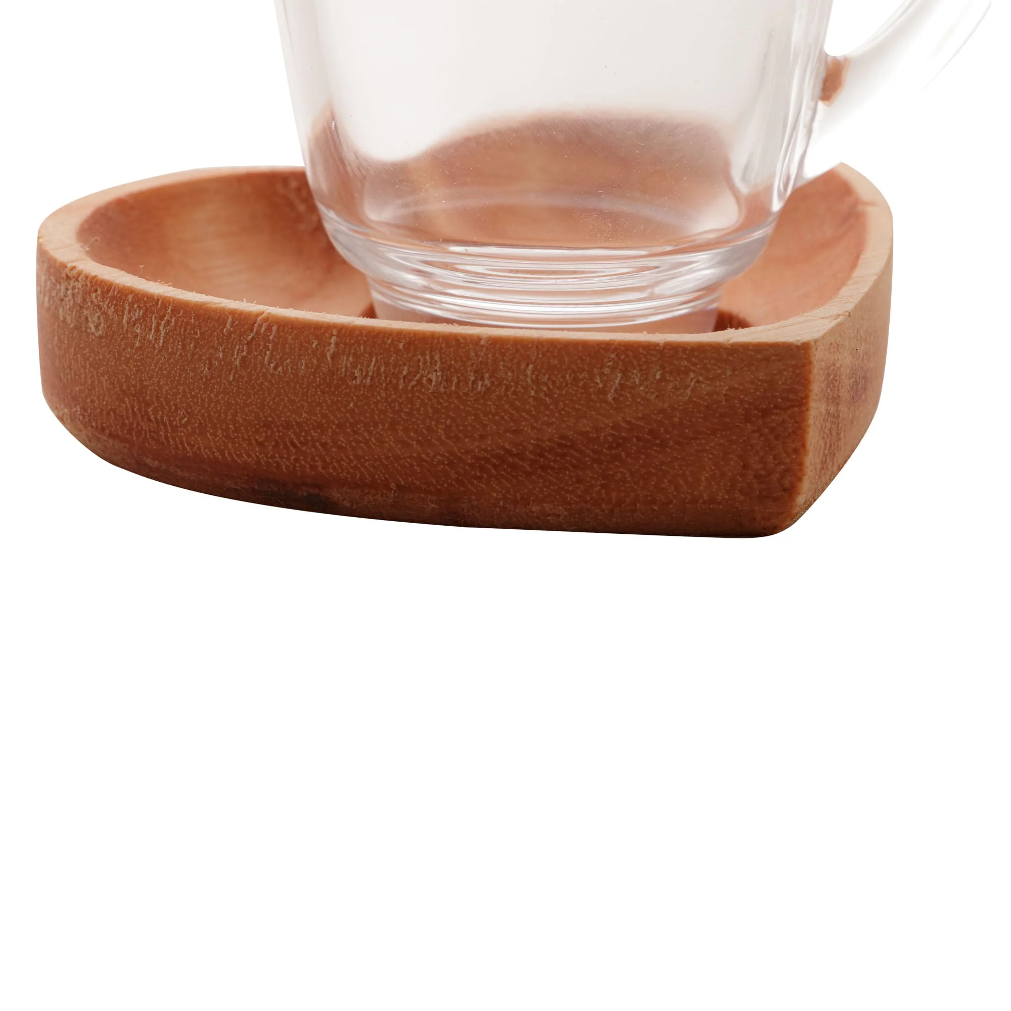 Jogo 6 Xícaras de Café Com Pires Madeira Coração Liptus 75ml - Image 5