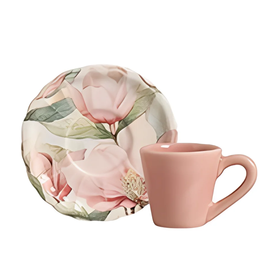Jogo 6 Xicaras de Café com Pires Magnolia Rose 100ml - Image 4