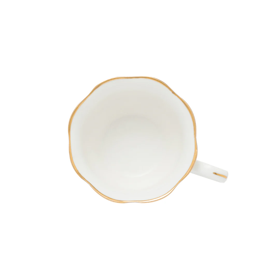 Jogo 6 Xícaras de Café com Pires Maldivas Branco com Fio de Ouro - Image 5
