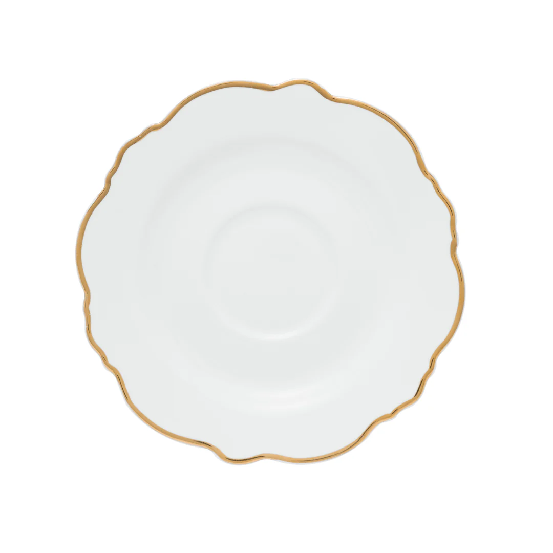 Jogo 6 Xícaras de Café com Pires Maldivas Branco com Fio de Ouro - Image 6