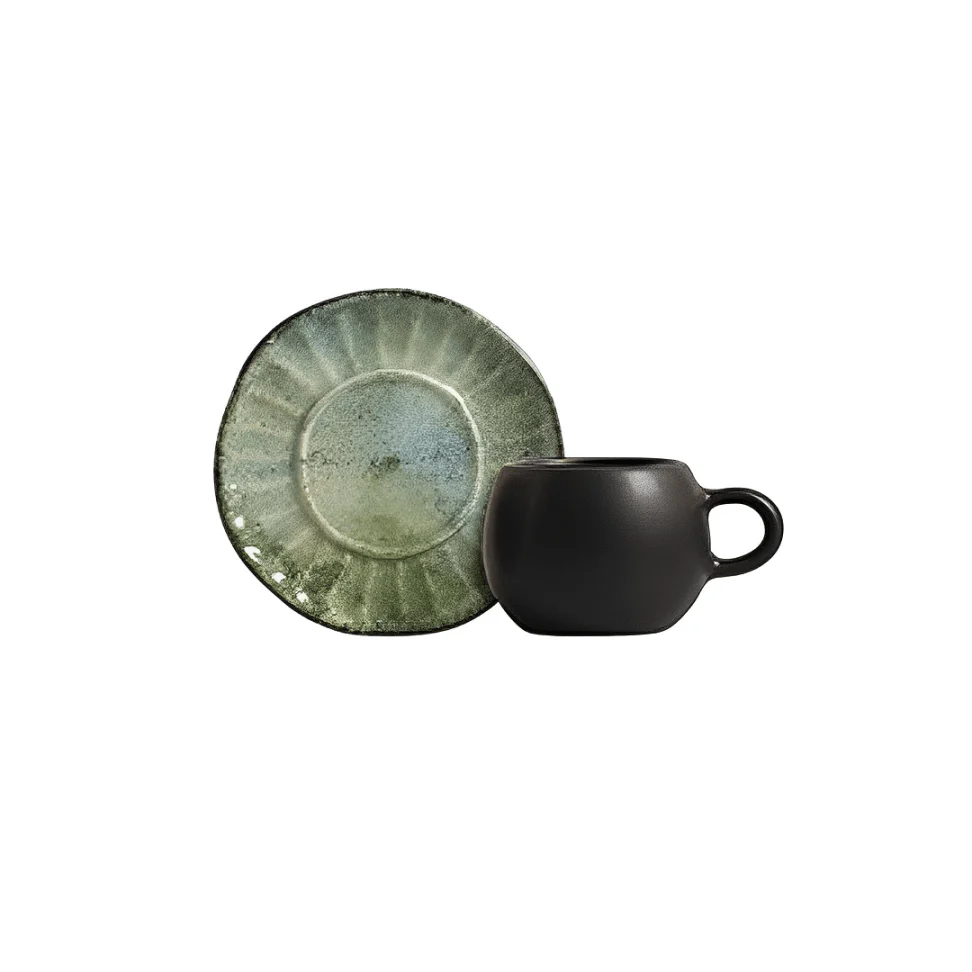Jogo 6 Xícaras de Café com Pires Oreon Green - Image 4