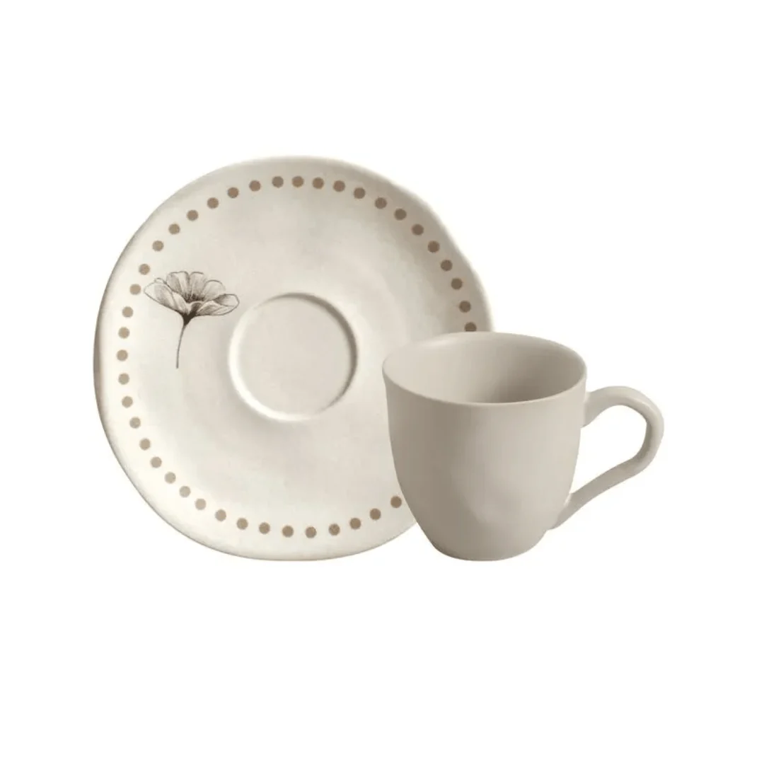 Jogo 6 Xícaras de Café com Pires Orgânico Amana 120ml - Image 7