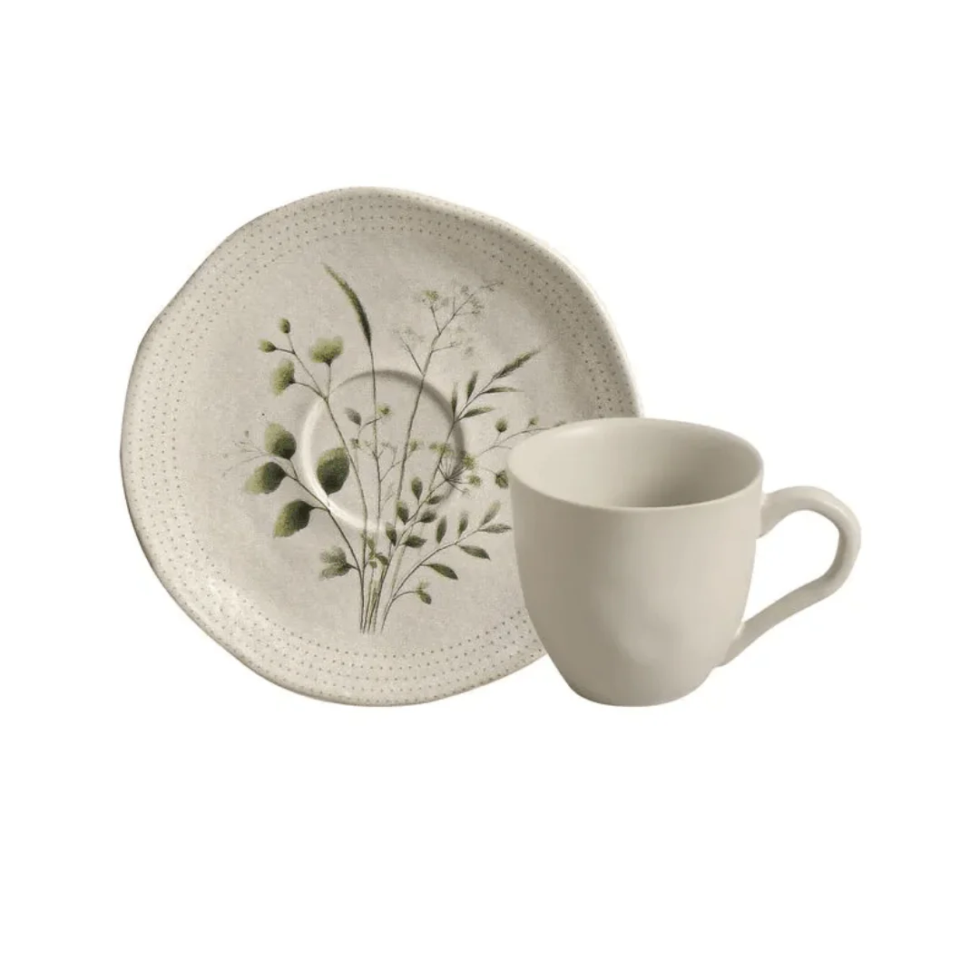 Jogo 6 Xícaras de Café com Pires Orgânico Ammi 120ml - Image 4