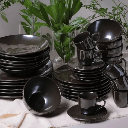 Jogo 6 Xícaras de Café com Píres Orgânico Ferrum Preto 120ml - Image 4
